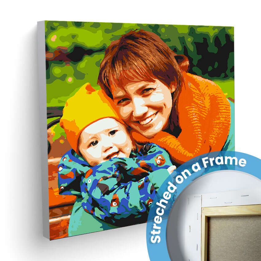 paint by numbers on a frame from photo 